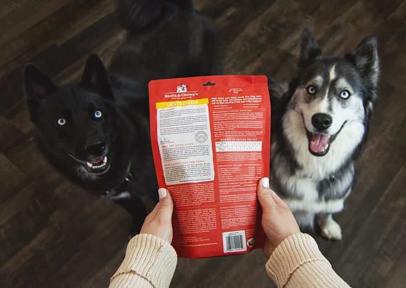 food label with two dogs