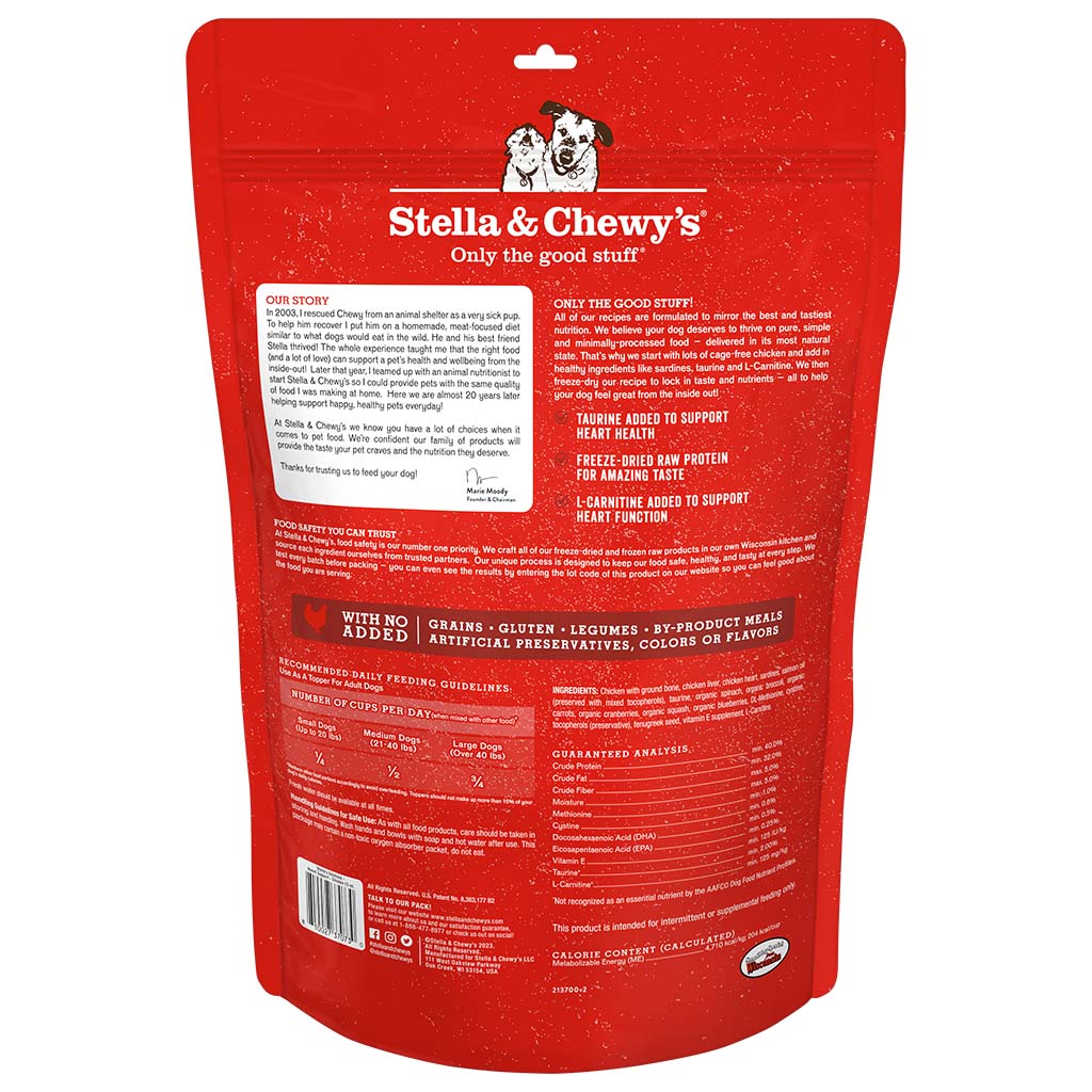 Stella's Solutions Healthy Heart Support Meal Topper for Dogs Packaging Back