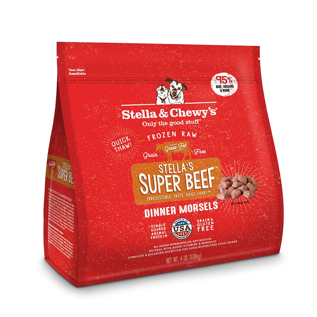 Stella’s Super Beef Frozen Raw Dinner Morsels front