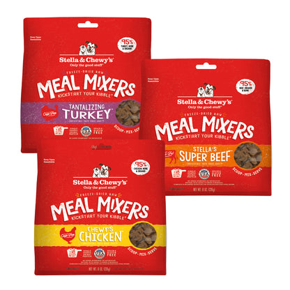 Stella's Super Beef, Chewy's Chicken & Tantalizing Turkey Meal Mixers Variety Pack