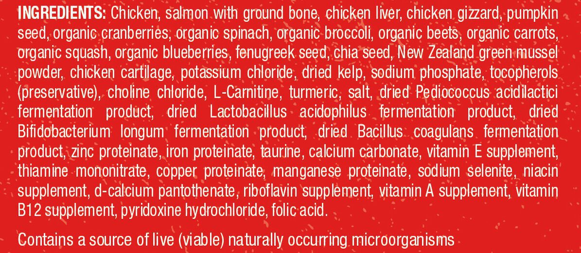 Chicken & Salmon Puppy Patties ingredients