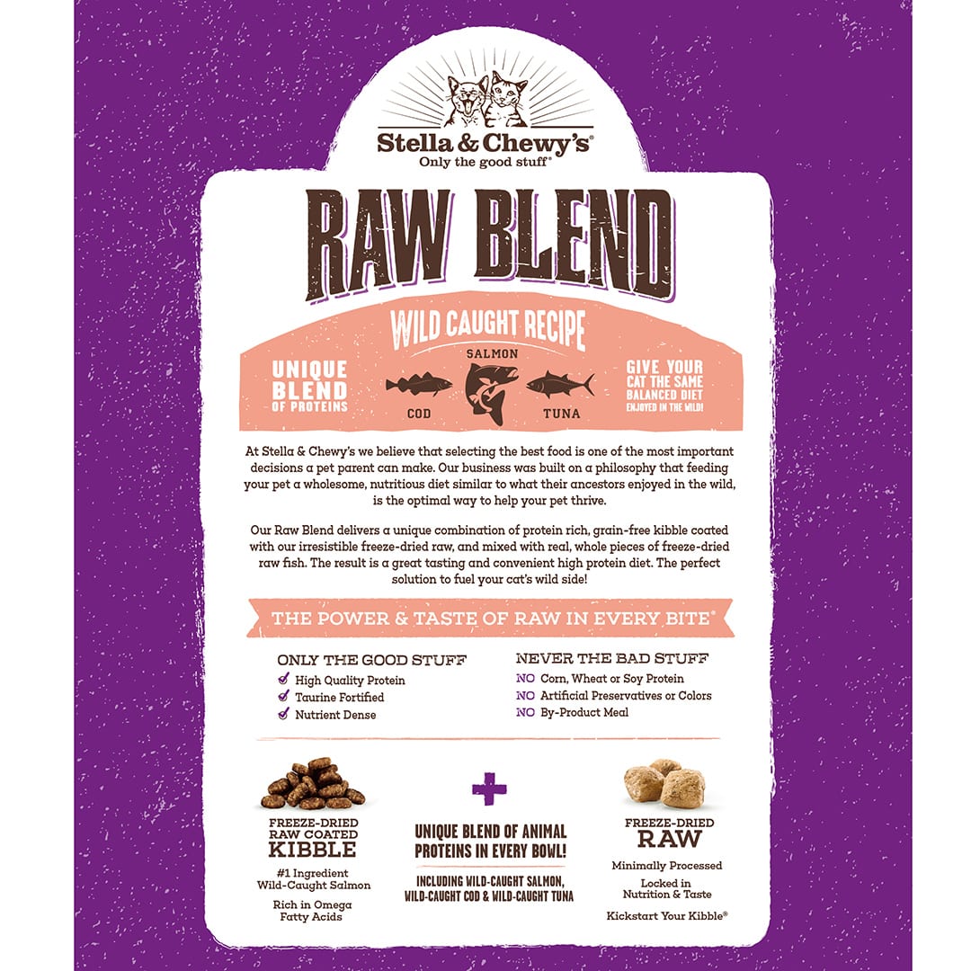 Raw Blend Kibble Wild Caught Recipe back