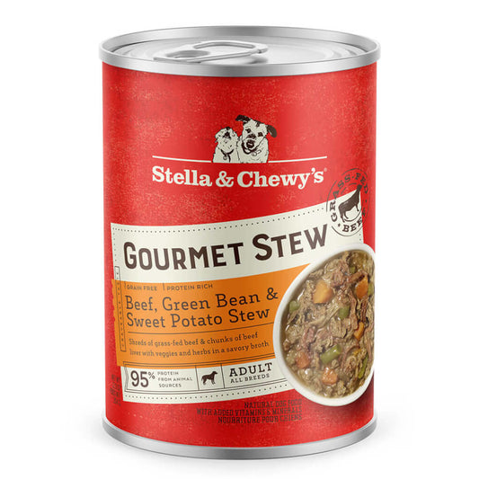 Front of Gourmet Beef, Green Bean, and Sweet Potato Stew Can