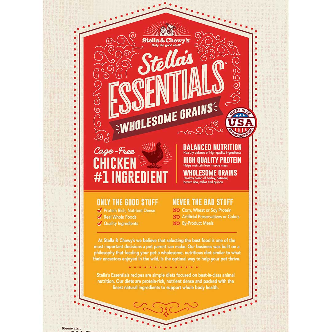 Stella's Essentials Wholesome Grains Chicken and Ancient Grains Recipe back