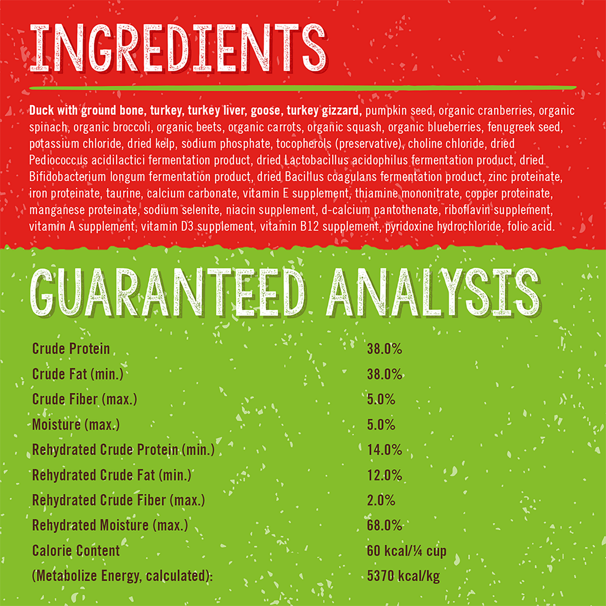 INGREDIENTS | GUARANTEED ANALYSIS