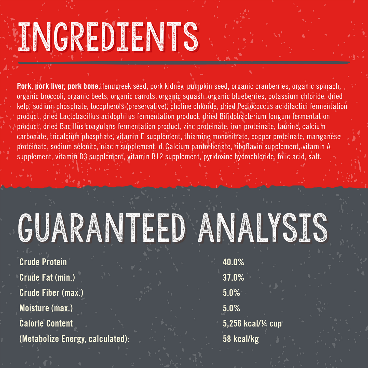 INGREDIENTS | GUARANTEED ANALYSIS