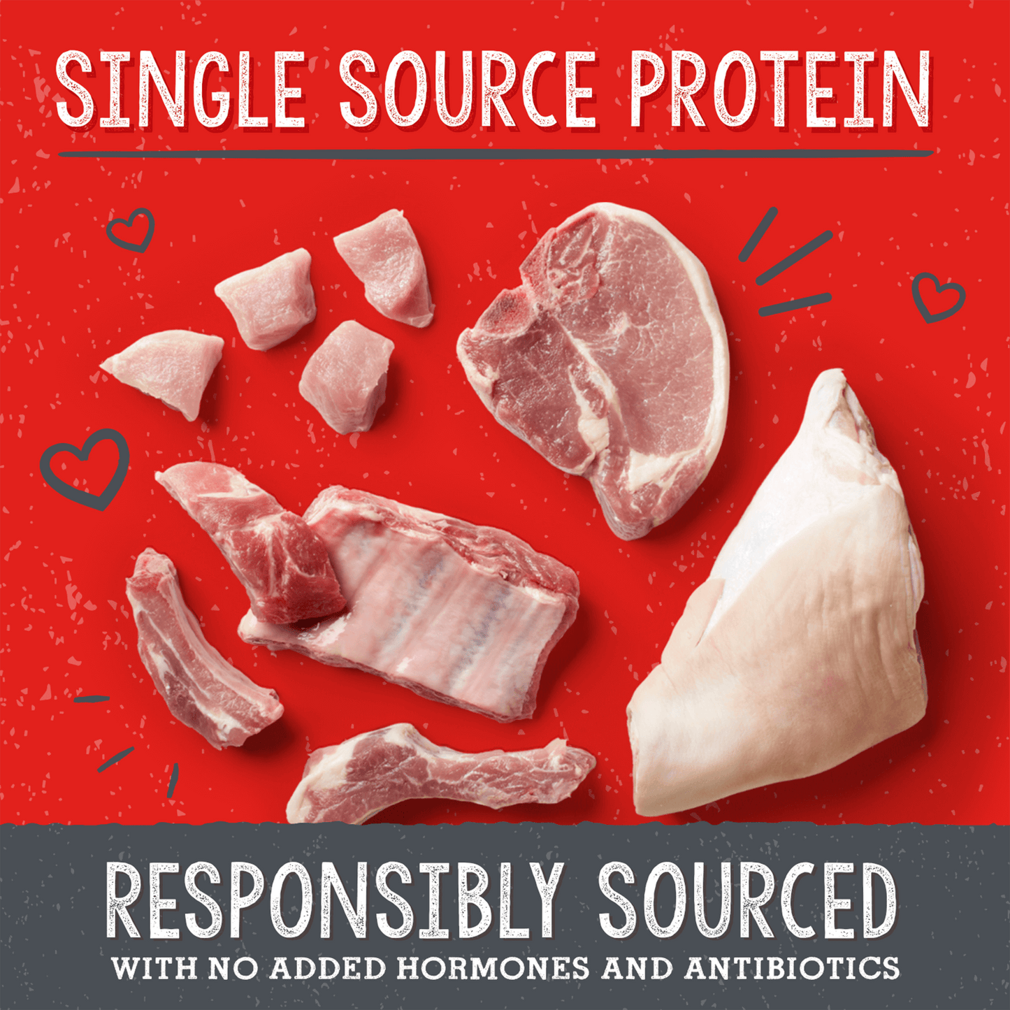 SINGLE SOURCE PROTEIN | RESPONSIBLY SOURCED | WITH NO ADDED HORMONES AND ANTIBIOTICS