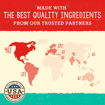 MADE WITH THE BEST QUALITY INGREDIENTS FROM OUR TRUSTED PARTNERS | CRAFTED IN THE USA | WITH THE WORLD'S FINEST INGREDIENTS