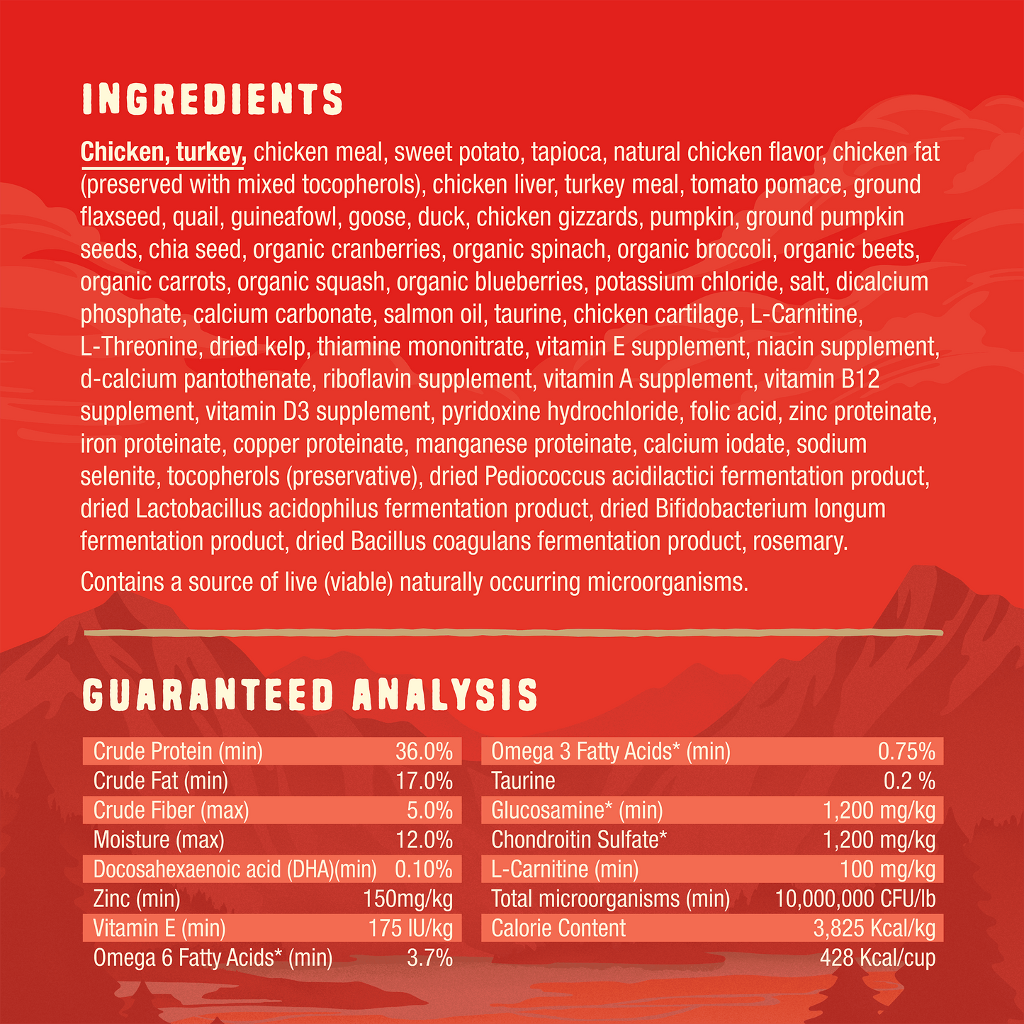 INGREDIENTS | GUARANTEED ANALYSIS