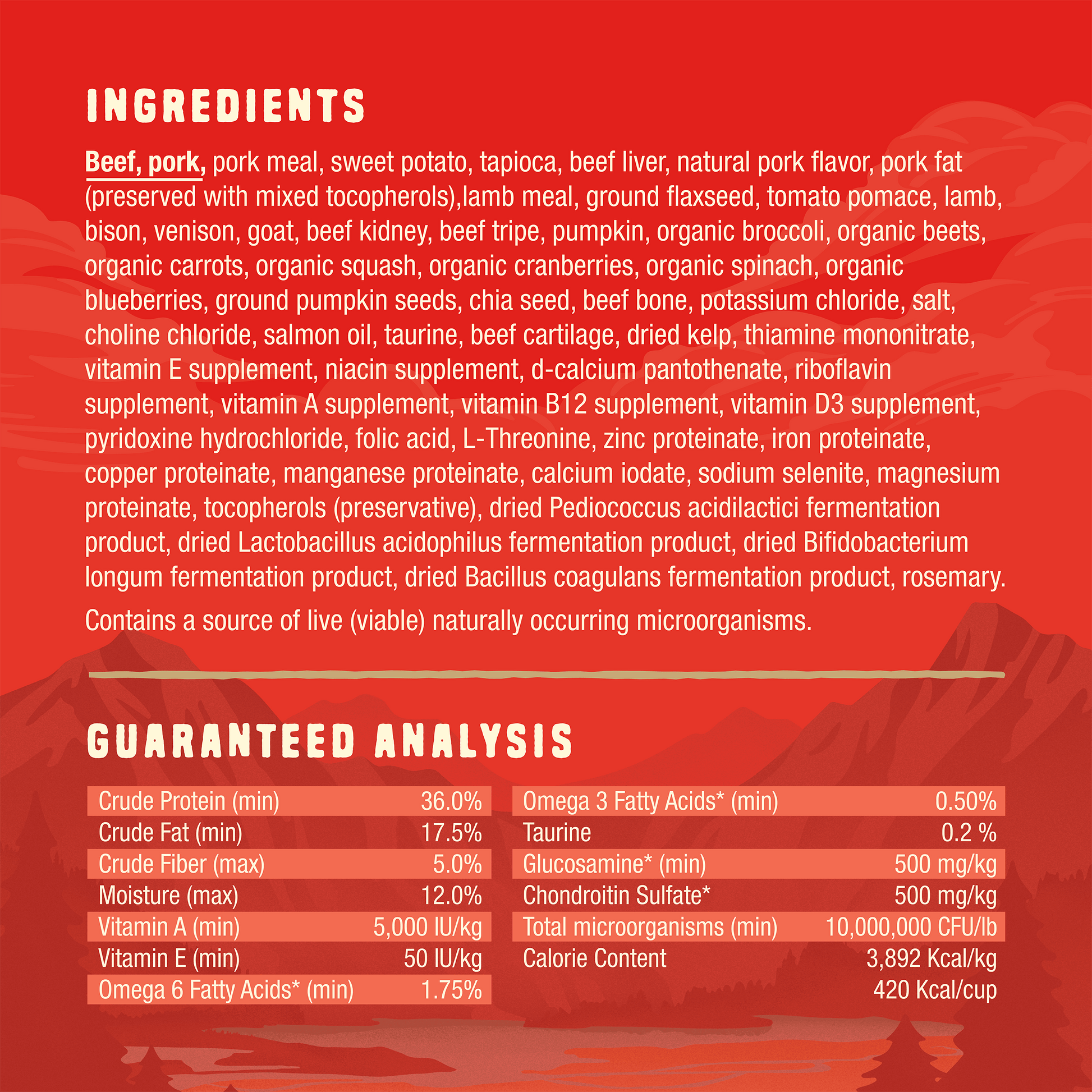 INGREDIENTS | GUARANTEED ANALYSIS