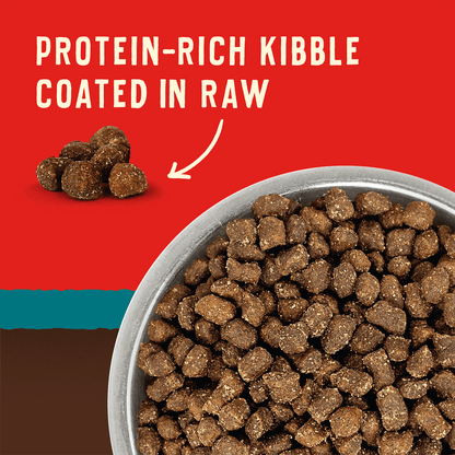 PROTEIN-RICH KIBBLE COATED IN RAW