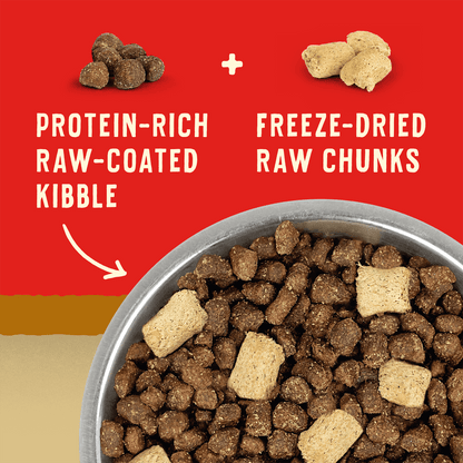 PROTEIN-RICH RAW-COATED KIBBLE | FREEZE-DRIED RAW CHUNKS