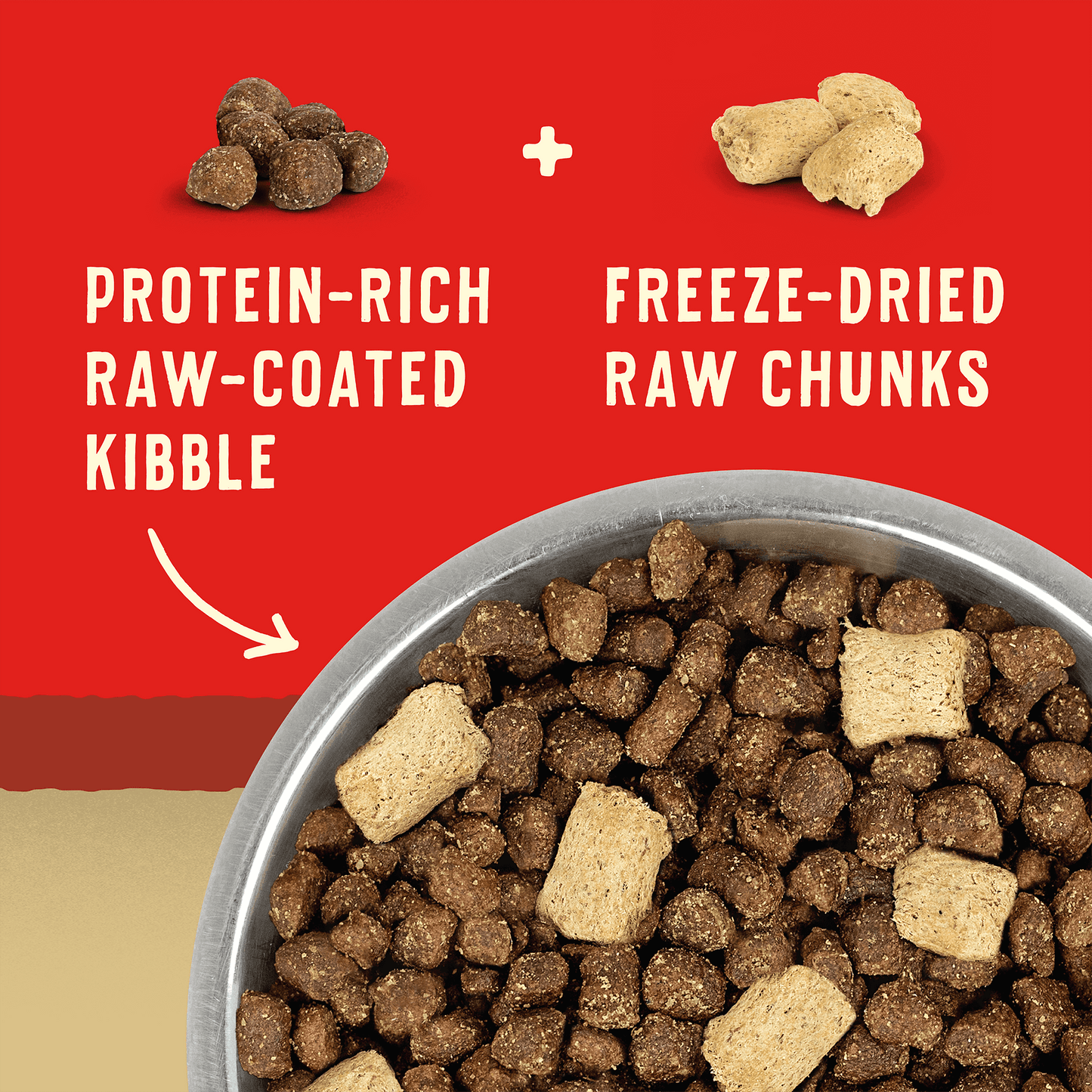 PROTEIN-RICH RAW-COATED KIBBLE | FREEZE-DRIED RAW CHUNKS