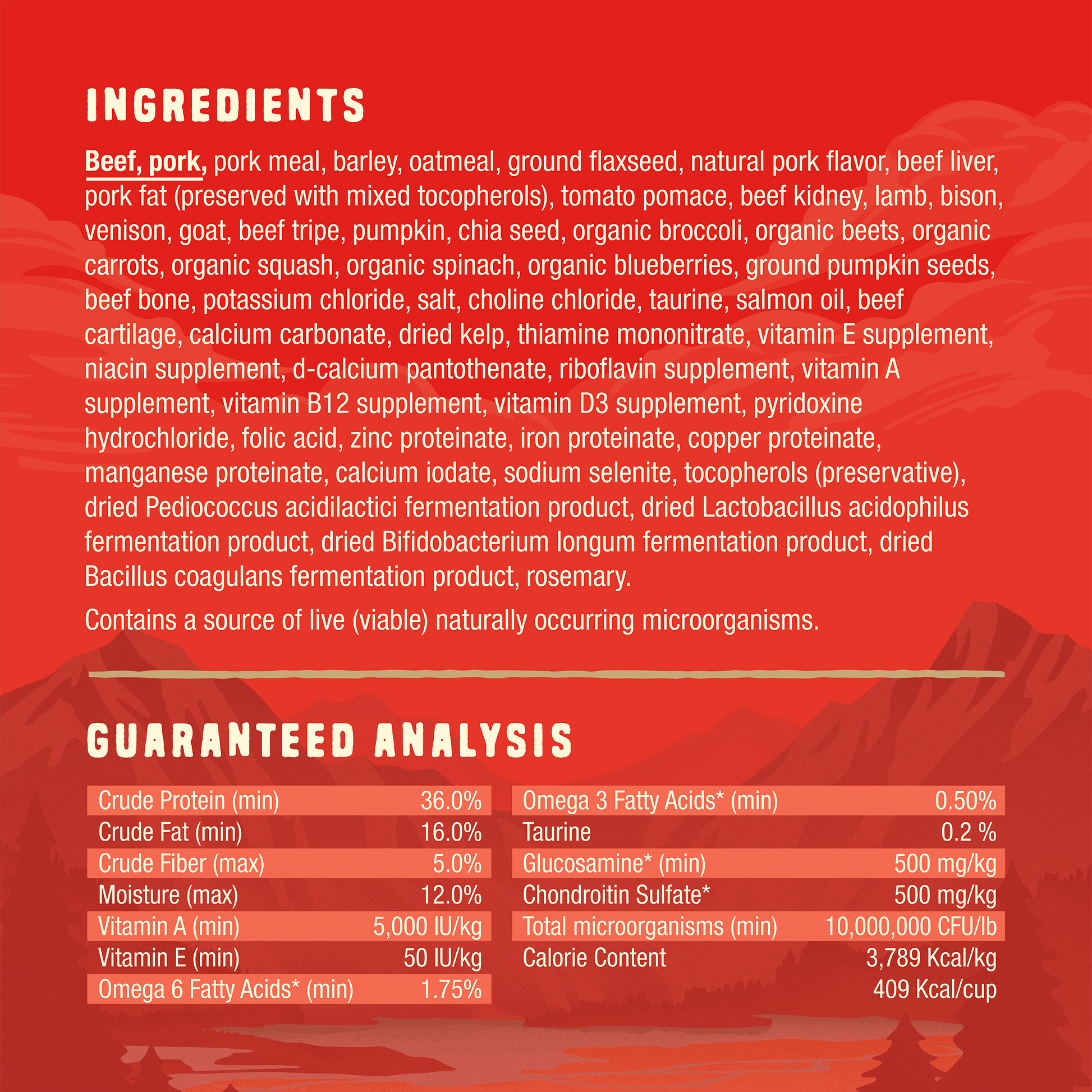 INGREDIENTS | GUARANTEED ANALYSIS