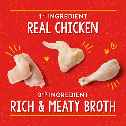 1st INGREDIENT | REAL CHICKEN | 2nd INGREDIENT | RICH & MEATY BROTH