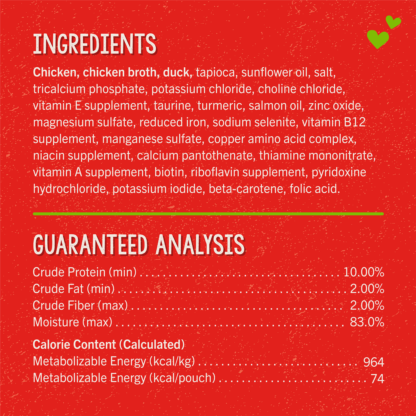 INGREDIENTS | GUARANTEED ANALYSIS