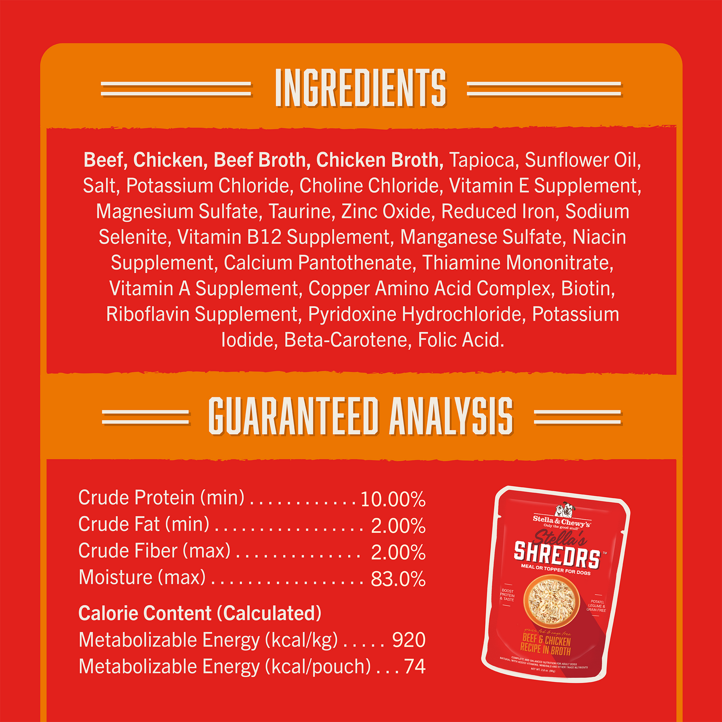 Stella's Shredrs Beef & Chicken Recipe in Broth