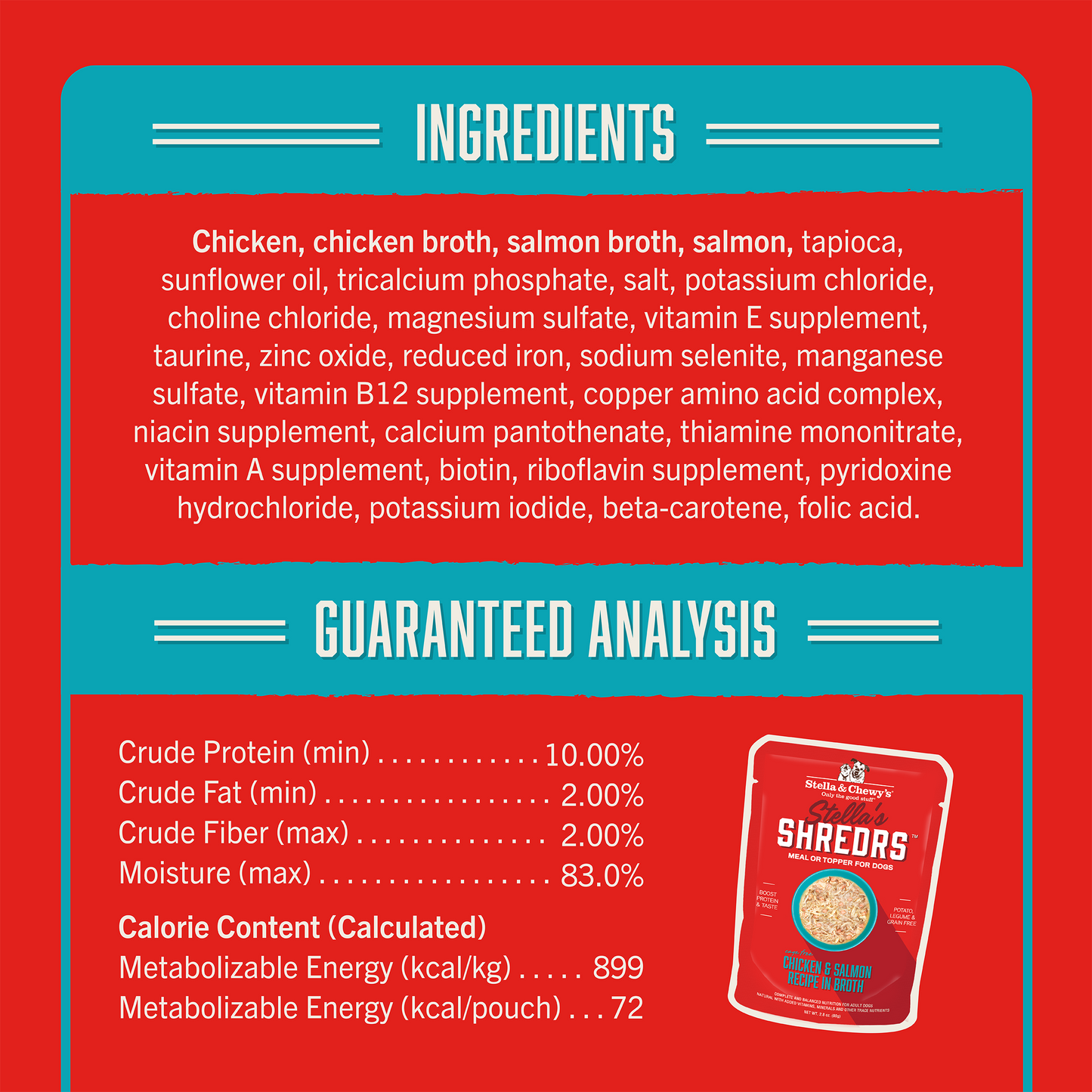 Stella's Shredrs Chicken & Salmon Recipe in Broth