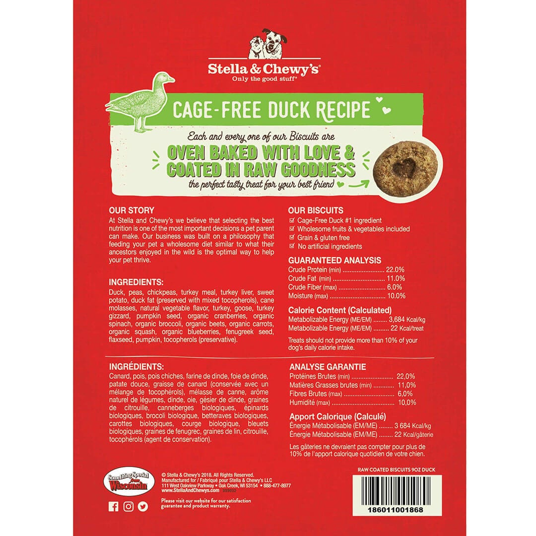 Raw Coated Biscuits Duck Recipe back