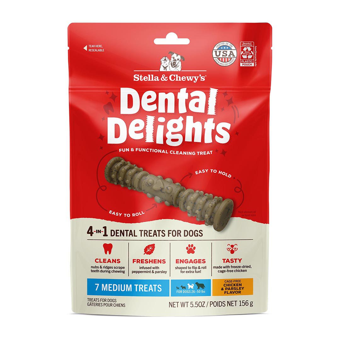 Front of Dental Delights Treats Package Size Medium