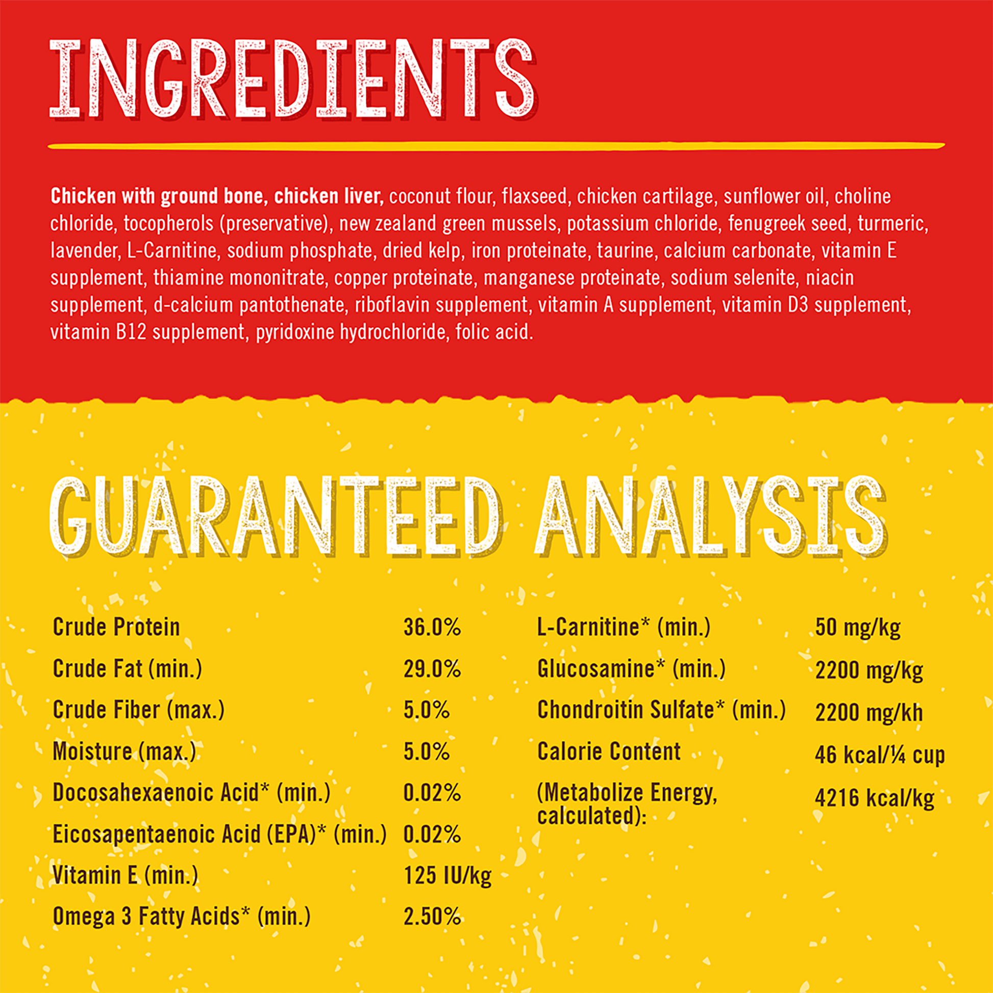 INGREDIENTS | GUARANTEED ANALYSIS