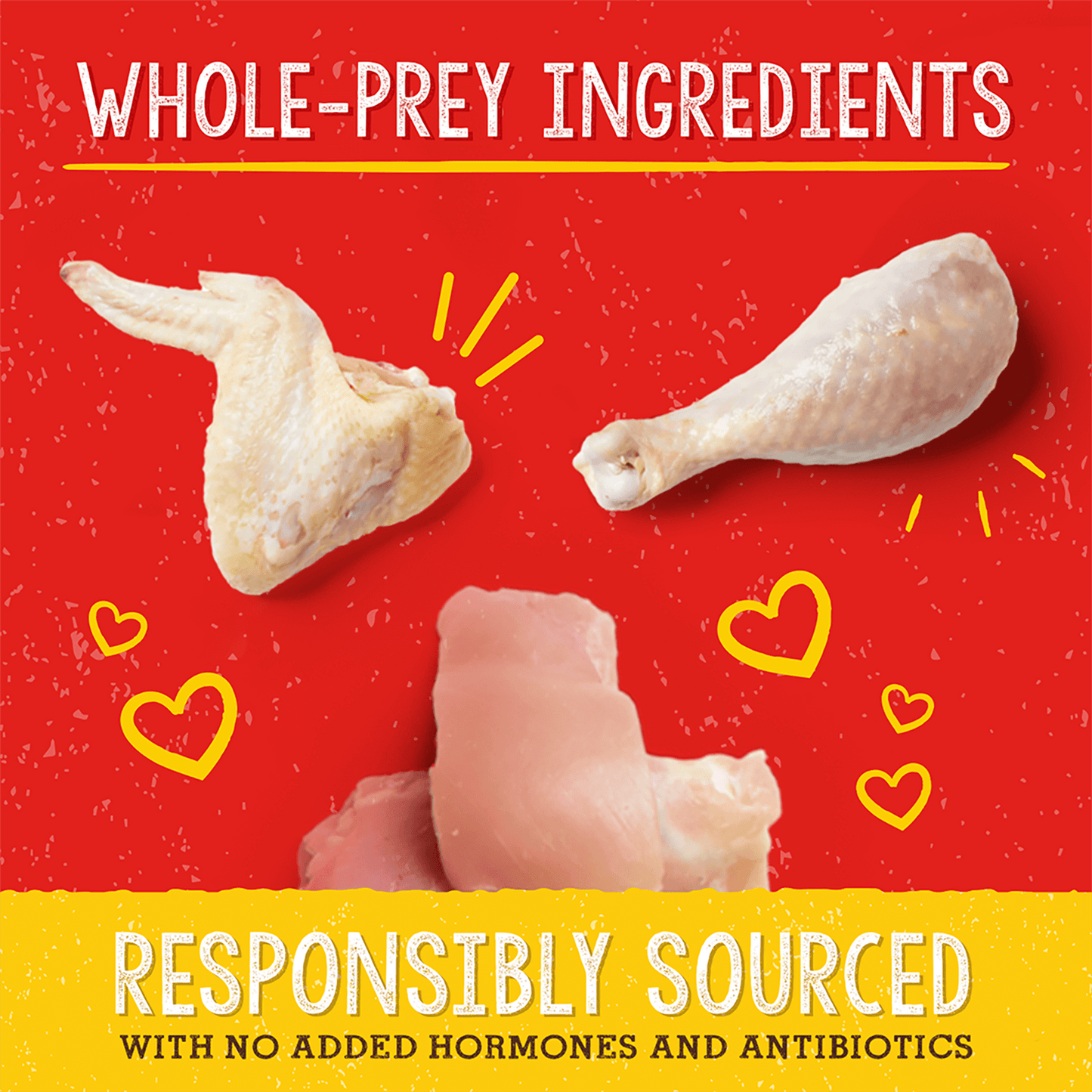 WHOLE PREY INGREDIENTS | RESPONSIBLY SOURCED | WITH NO ADDED HORMONES OR ANTIBIOTICS