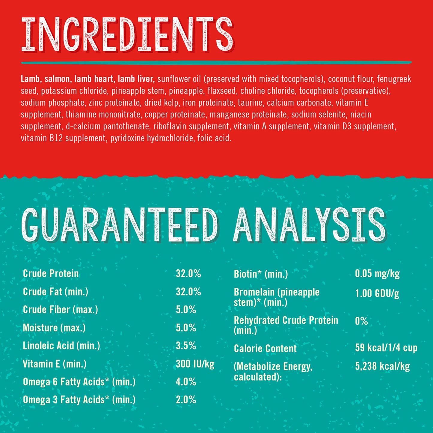 INGREDIENTS | GUARANTEED ANALYSIS