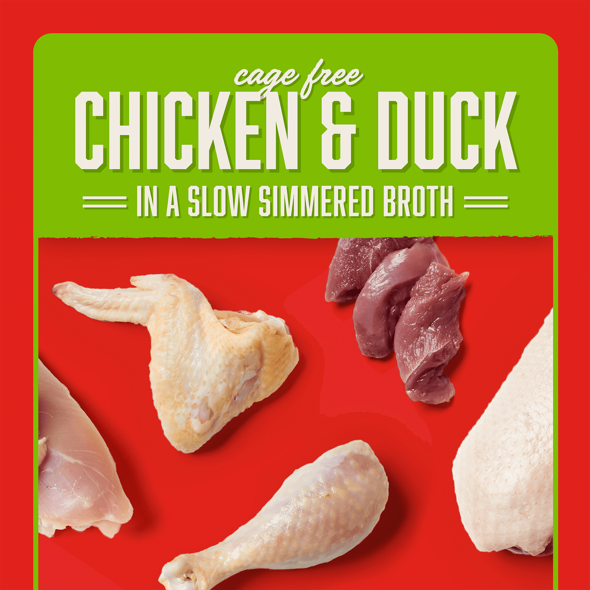 cage free | CHICKEN & DUCK | IN A SLOW SIMMERED BROTH