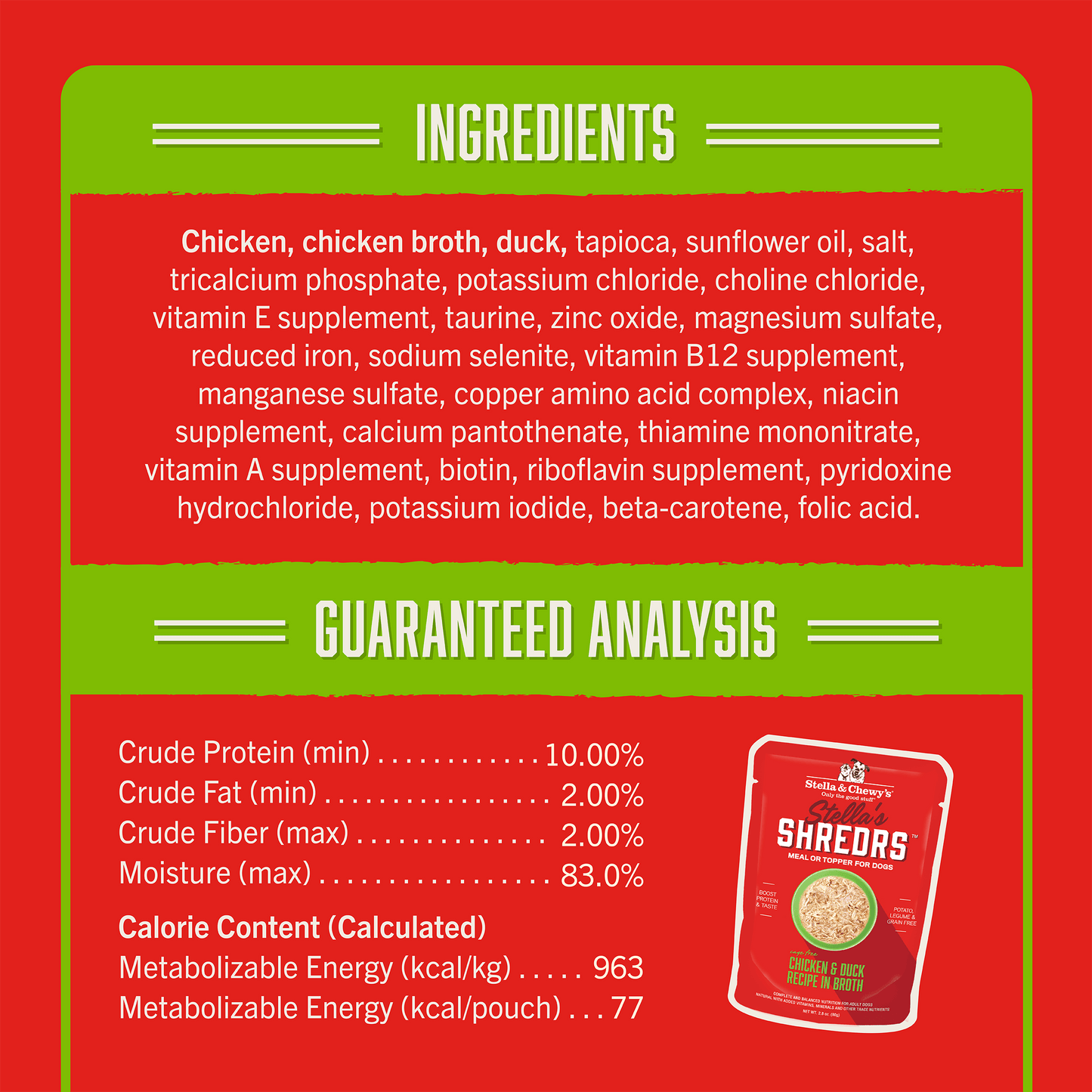 INGREDIENTS | GUARANTEED ANALYSIS