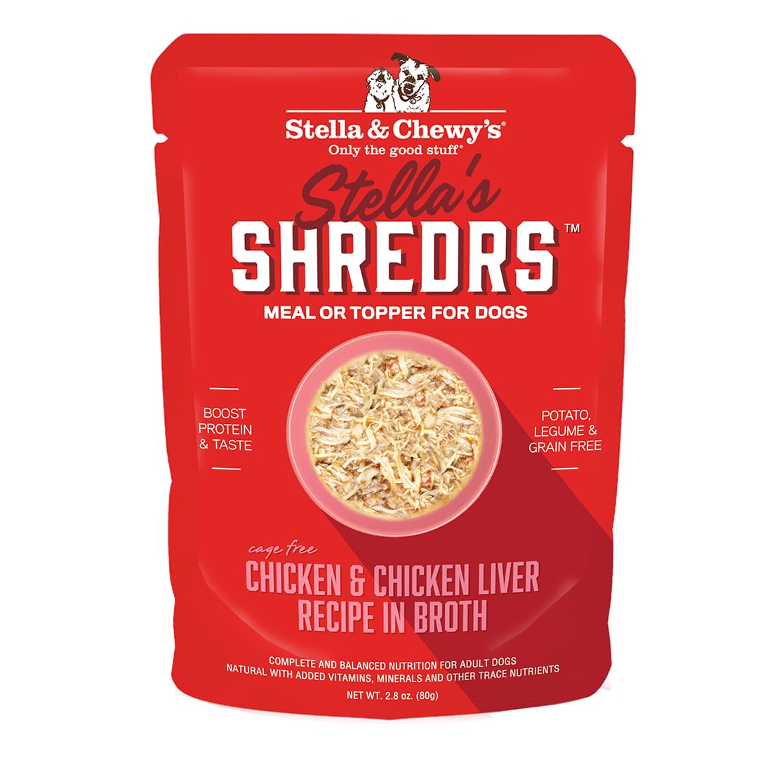 Stella's Shredrs Chicken and Chicken Liver Recipe in Broth front