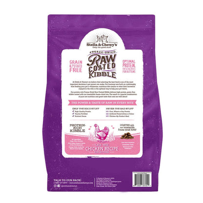 Back of Raw Coated Chicken Recipe Kibble for kittens