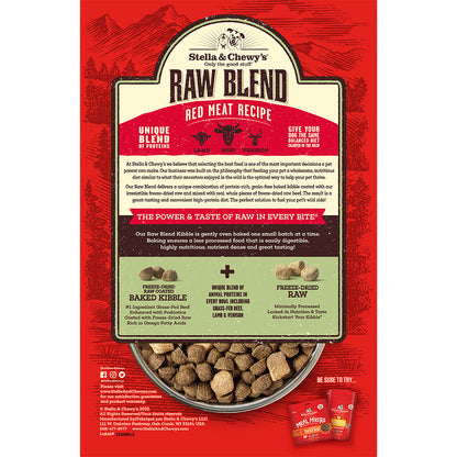 Stella & Chewy's Raw Blend Red Meat Recipe Packaging Back