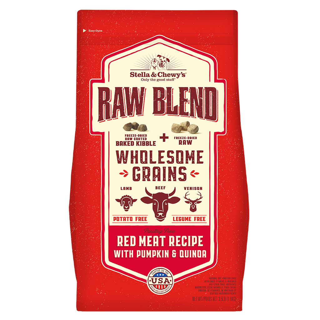 Stella & Chewy's Raw Blend Wholesome Grains Red Meat Recipe with Pumpkin & Quinoa Packaging Front