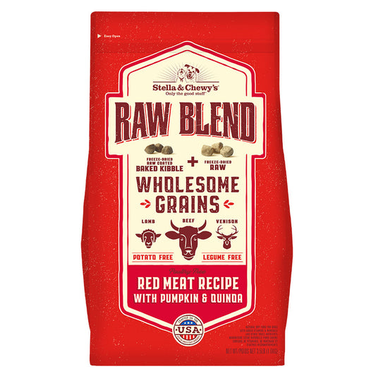 Stella & Chewy's Raw Blend Wholesome Grains Red Meat Recipe with Pumpkin & Quinoa Packaging Front