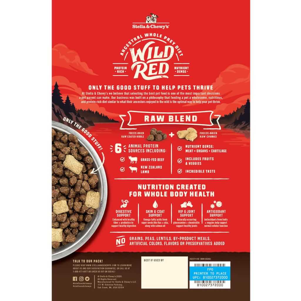 Wild Red Raw Blend Grain and Legume Free Red Meat Recipe back