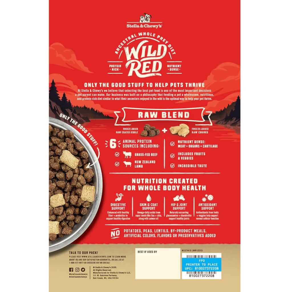 Wild Red Raw Blend Wholesome Grains Prairie Recipe back