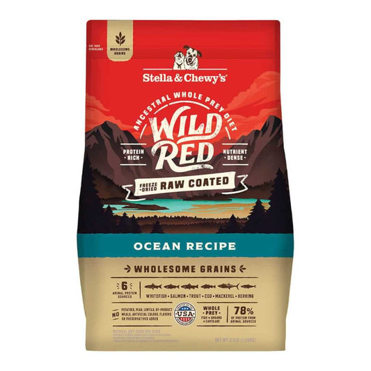 Wild Red Raw Coated Wholesome Grains Ocean Recipe front