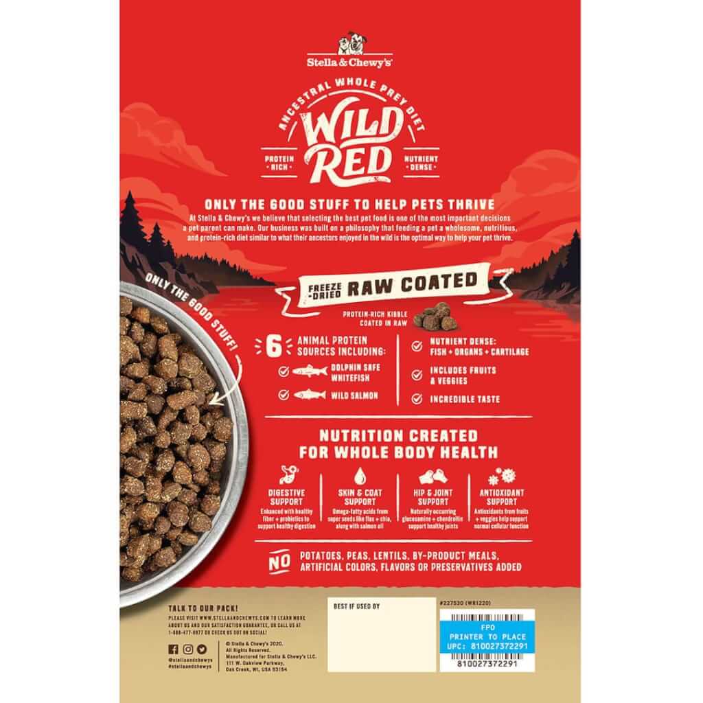 Wild Red Raw Coated Wholesome Grains Ocean Recipe back