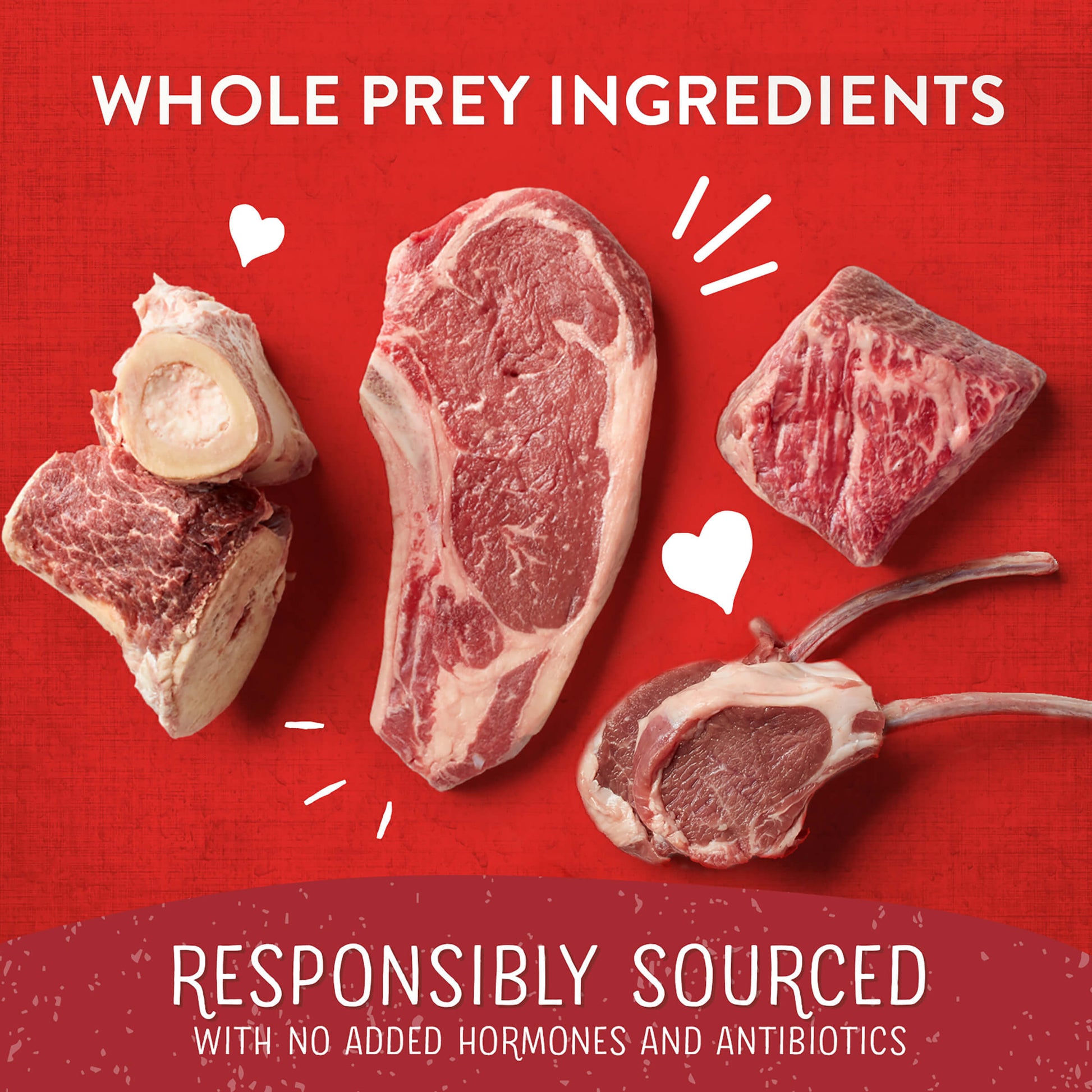 WHOLE PREY INGREDIENTS | RESPONSIBLY SOURCED WITH NO ADDED HORMONES AND ANTIBIOTICS