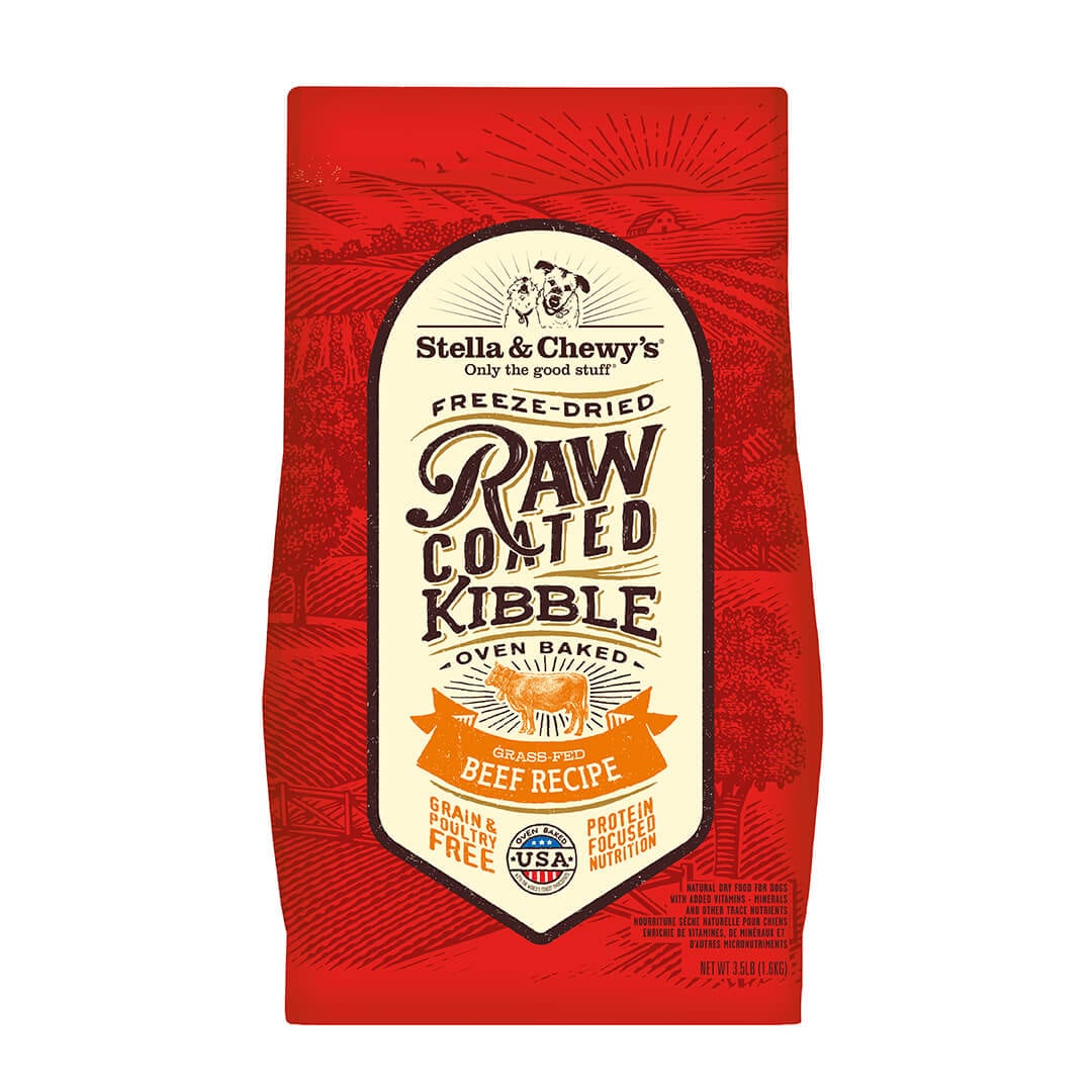 Grass Fed Beef Raw Coated Kibble Stella Chewy S Pet Food
